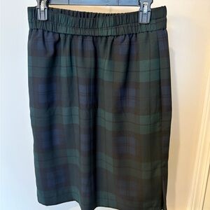 J. Crew Green and Blue Plaid Pencil Skirt